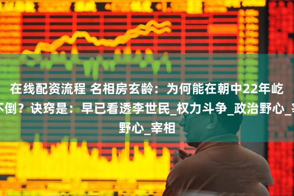 在线配资流程 名相房玄龄：为何能在朝中22年屹立不倒？诀窍是：早已看透李世民_权力斗争_政治野心_宰相