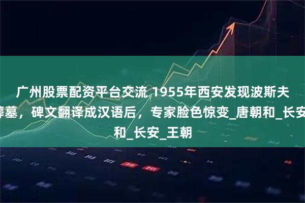 广州股票配资平台交流 1955年西安发现波斯夫妻合葬墓，碑文翻译成汉语后，专家脸色惊变_唐朝和_长安_王朝